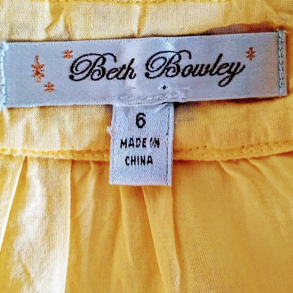 Beth Bowley Embroidered Blue Yellow Cotton Top - Picture 5 of 7